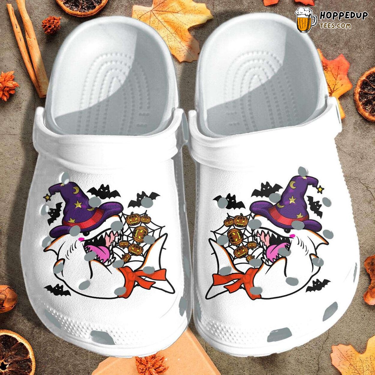 Halloween Angry Shark Cosplay Ghost Themed Clogs Shoes Unique