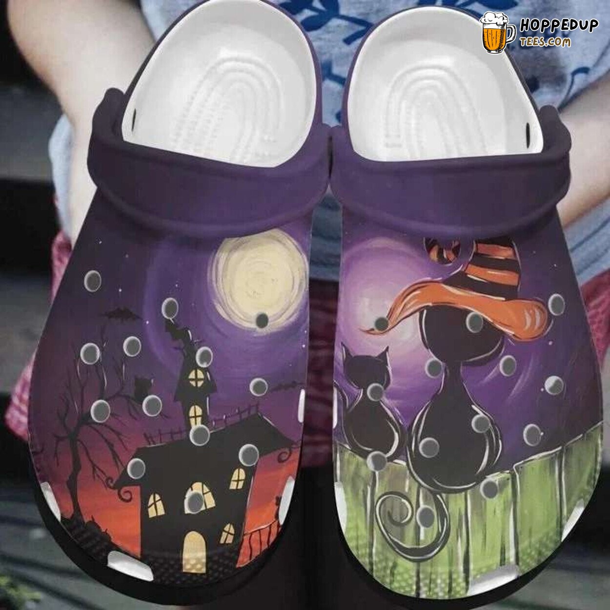 Halloween Black Cat Night Theme Clogs Shoes Spooky Season Special Footwear