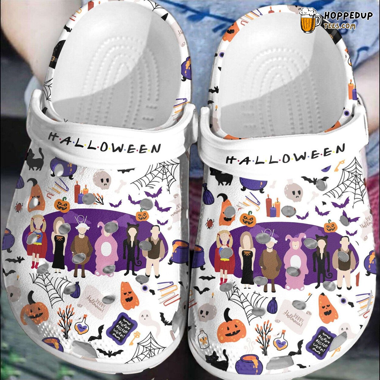 Halloween Characters Friends Style Themed Comfortable Unique Clogs