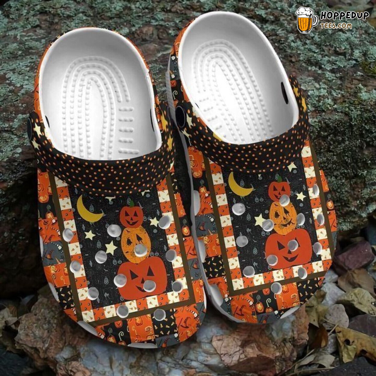 Halloween Cheeky Pumpkin Design Classic Clogs Comfortable Shoes