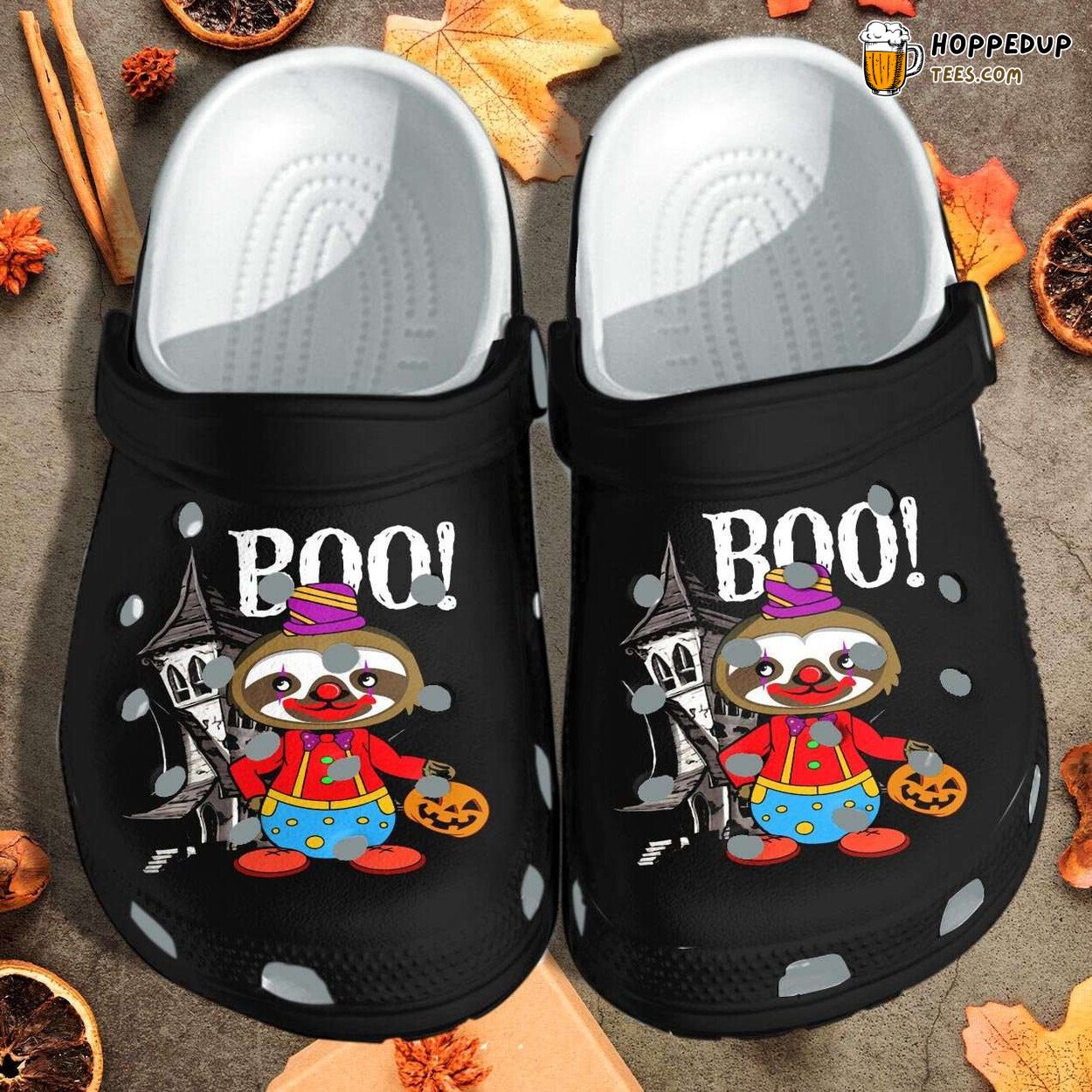 Halloween Cute Sloth Joking Clown Themed Comfortable Clog Shoes