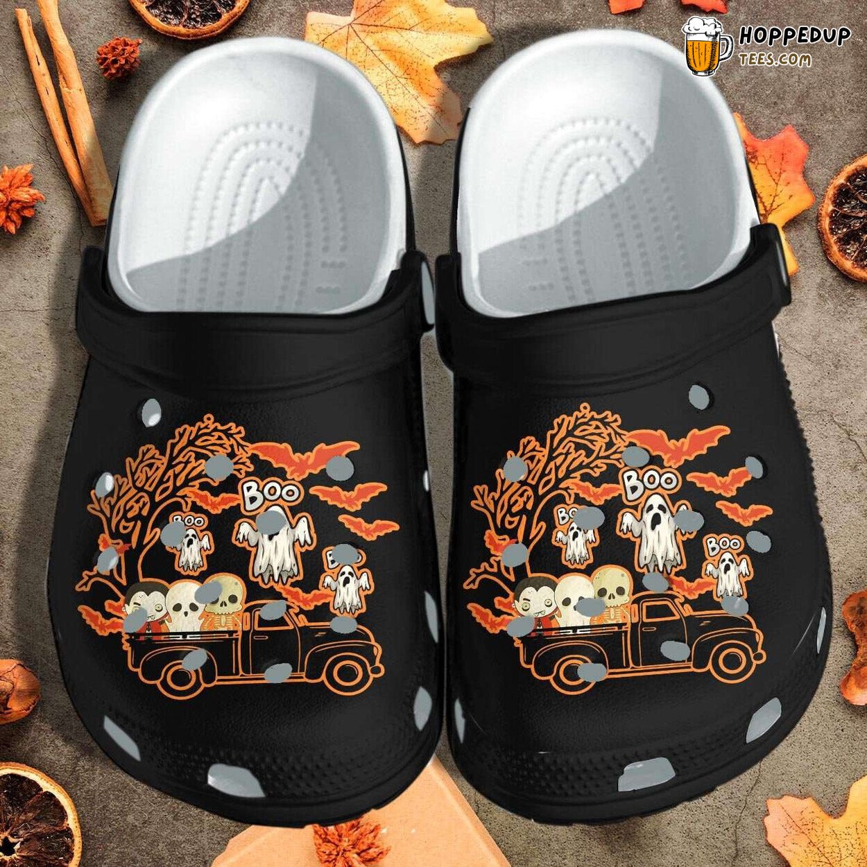 Halloween Driving Monsters Themed Unique Clogs Shoes