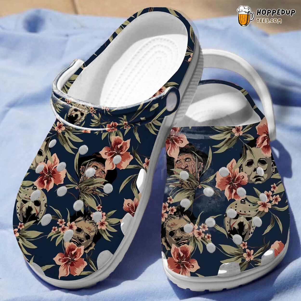 Halloween Floral Horror Villains Movie Characters Themed Clogs Shoes