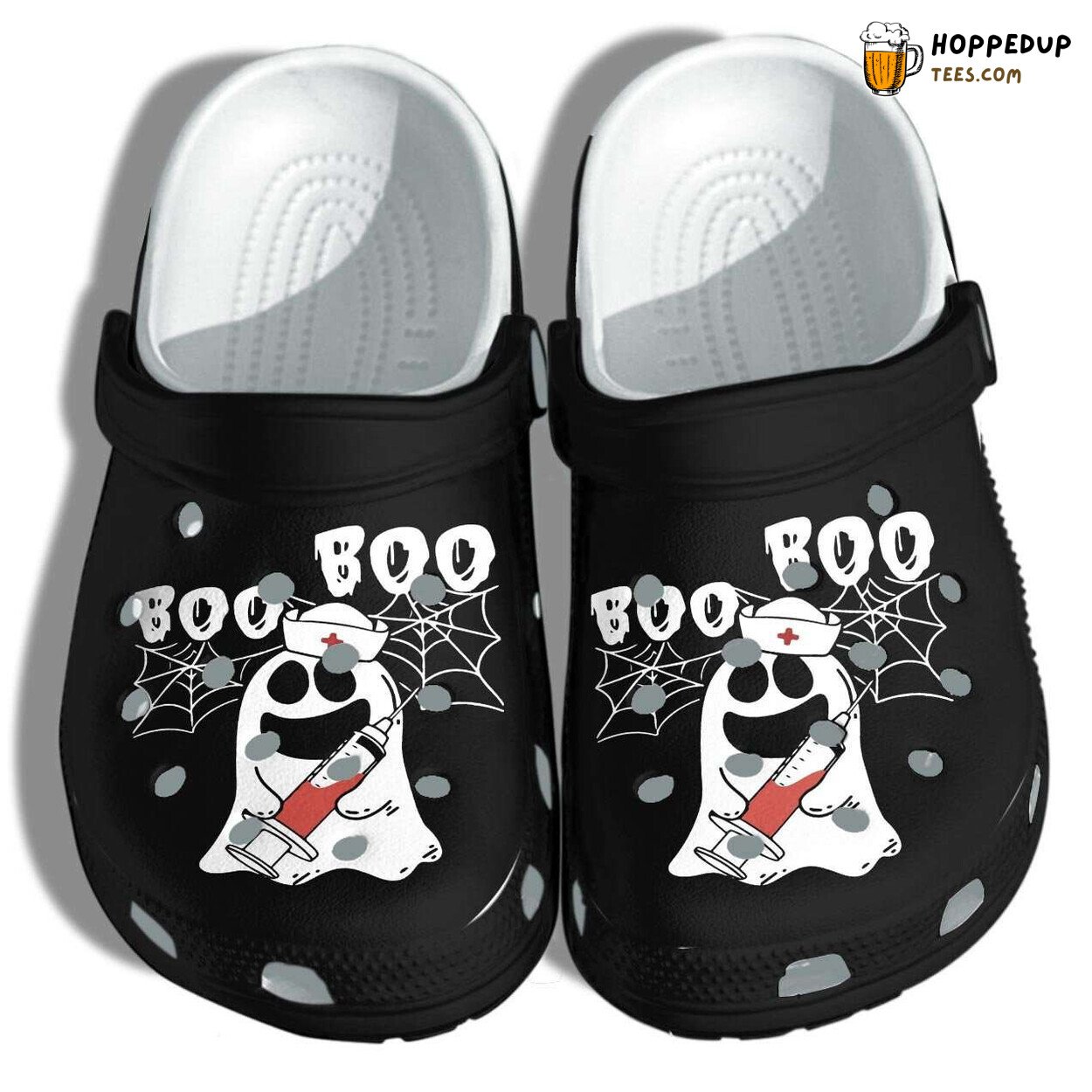 Halloween Ghost Nurse Boo Boo Theme Comfortable Clogs Festive Shoes