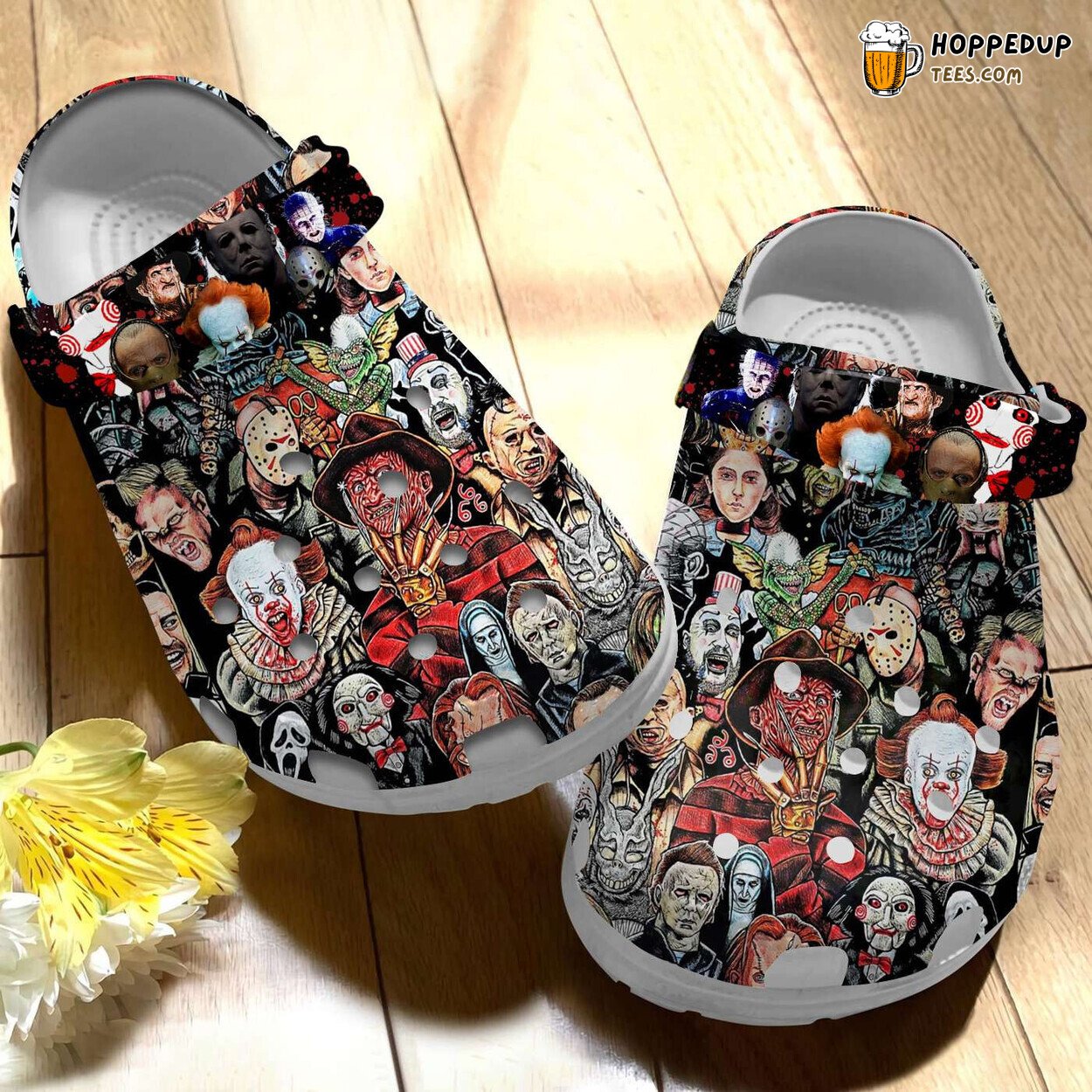 Halloween Girl Loves Horror Movies Characters Themed Clogs Unique Design