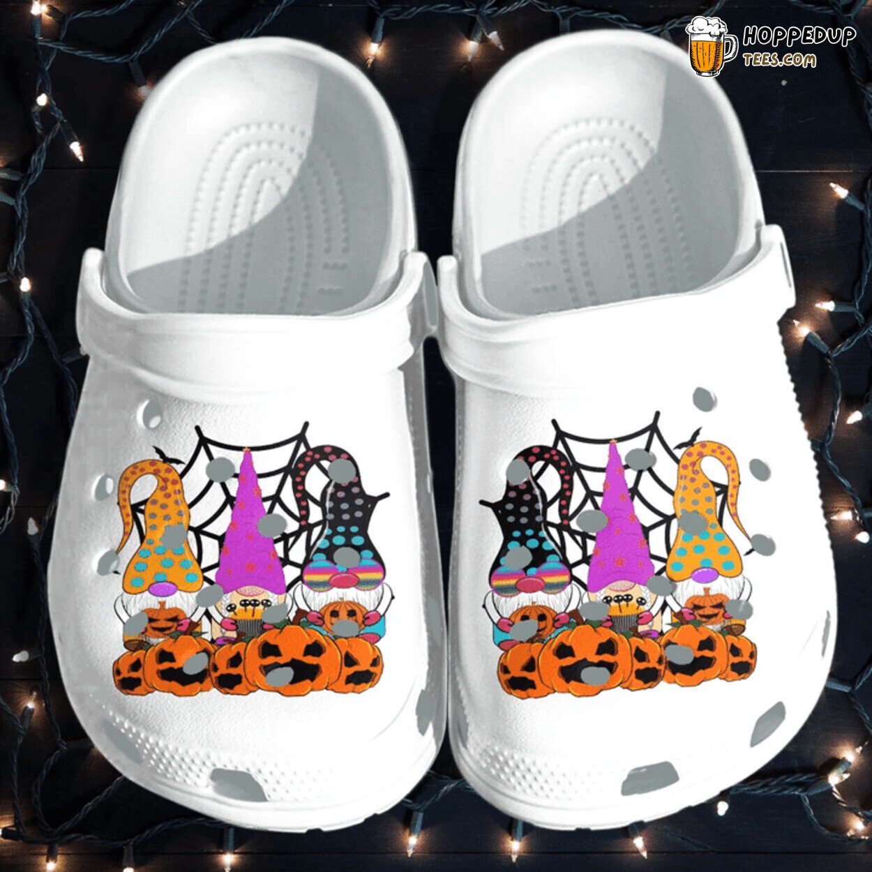 Halloween Gnomies and Pumpkins Theme Comfortable Clogs Seasonal Footwear