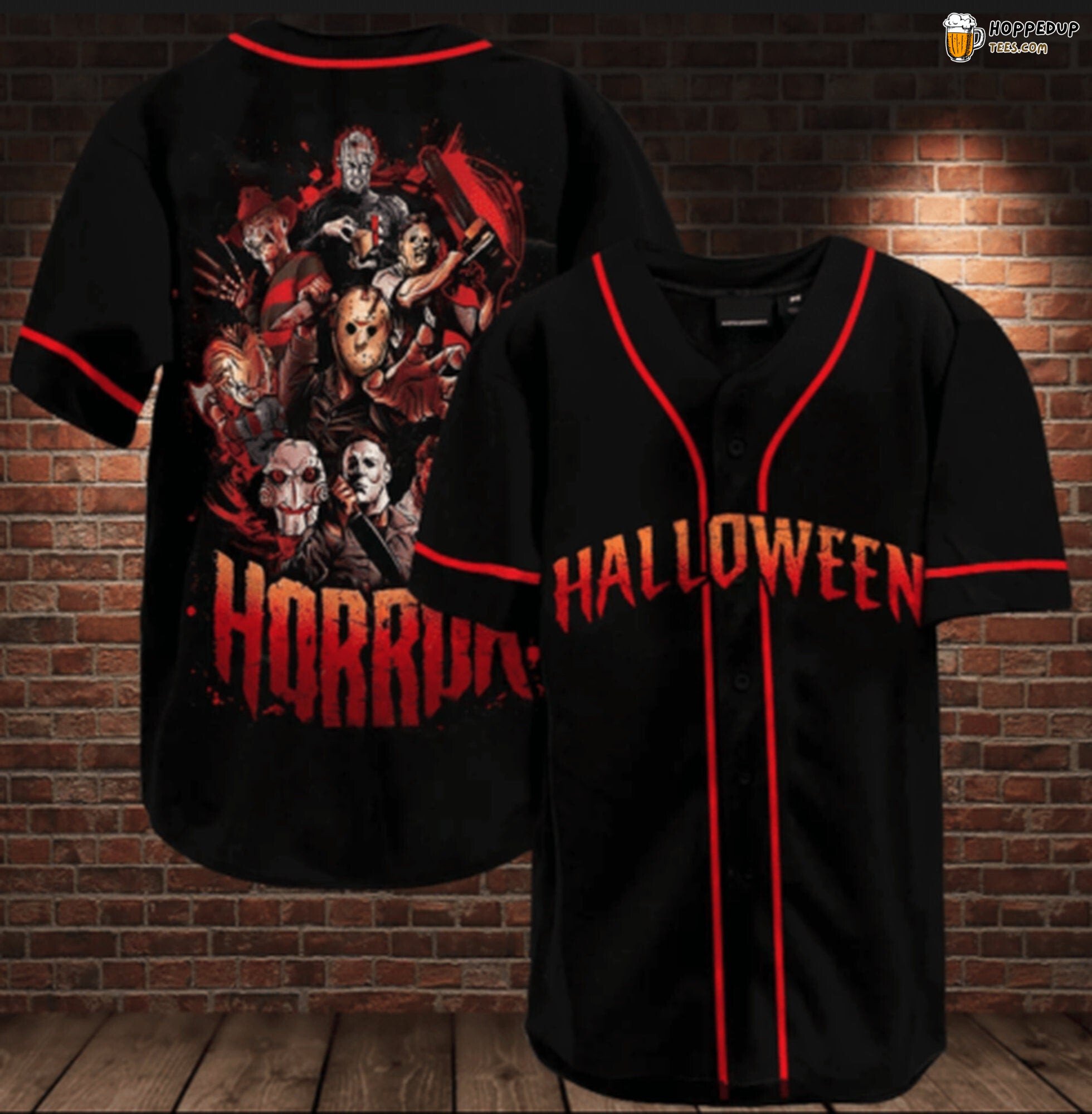 Halloween Horror Characters Distinct Personalized Baseball Jersey