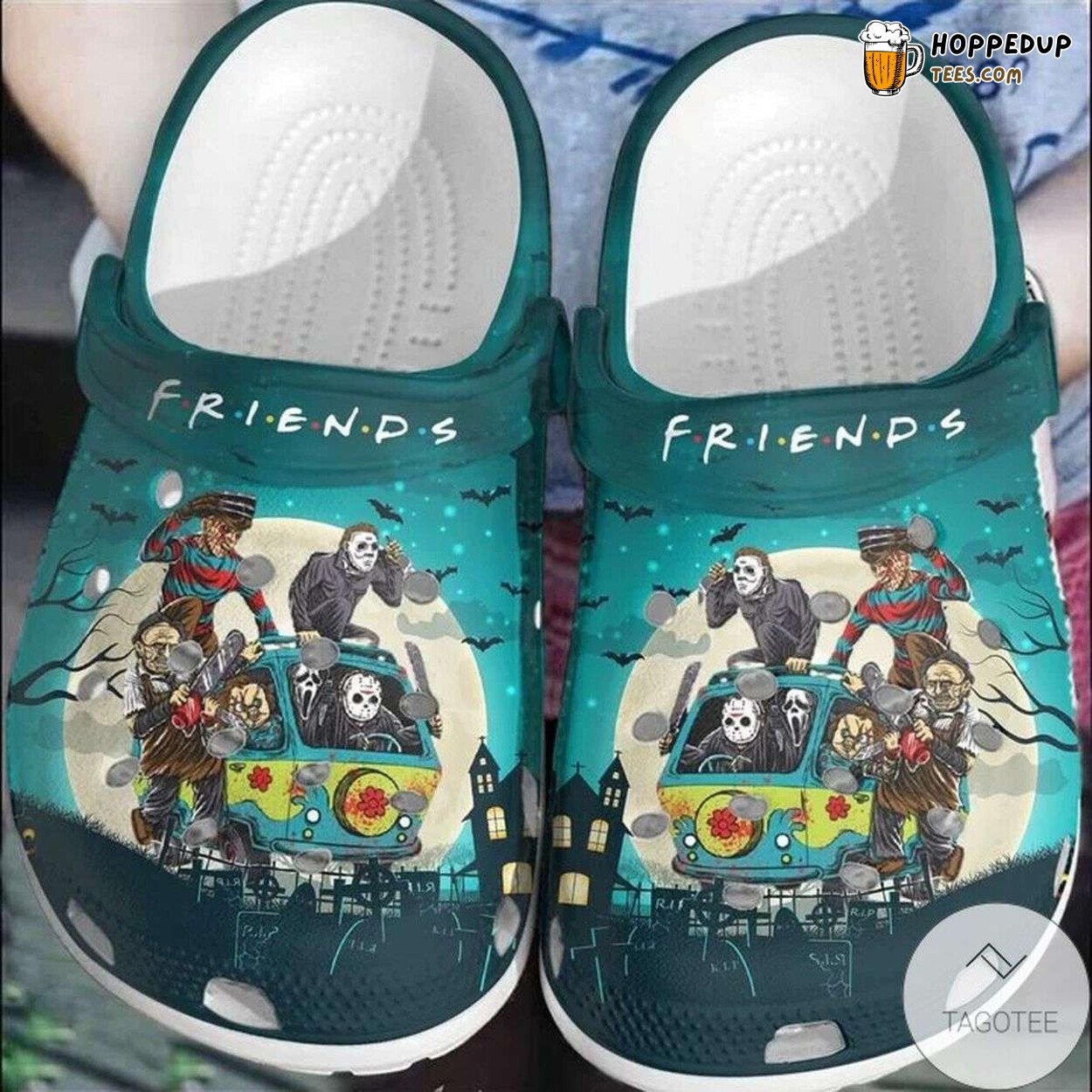 Halloween Horror Movie Characters Friends Van Themed Clogs