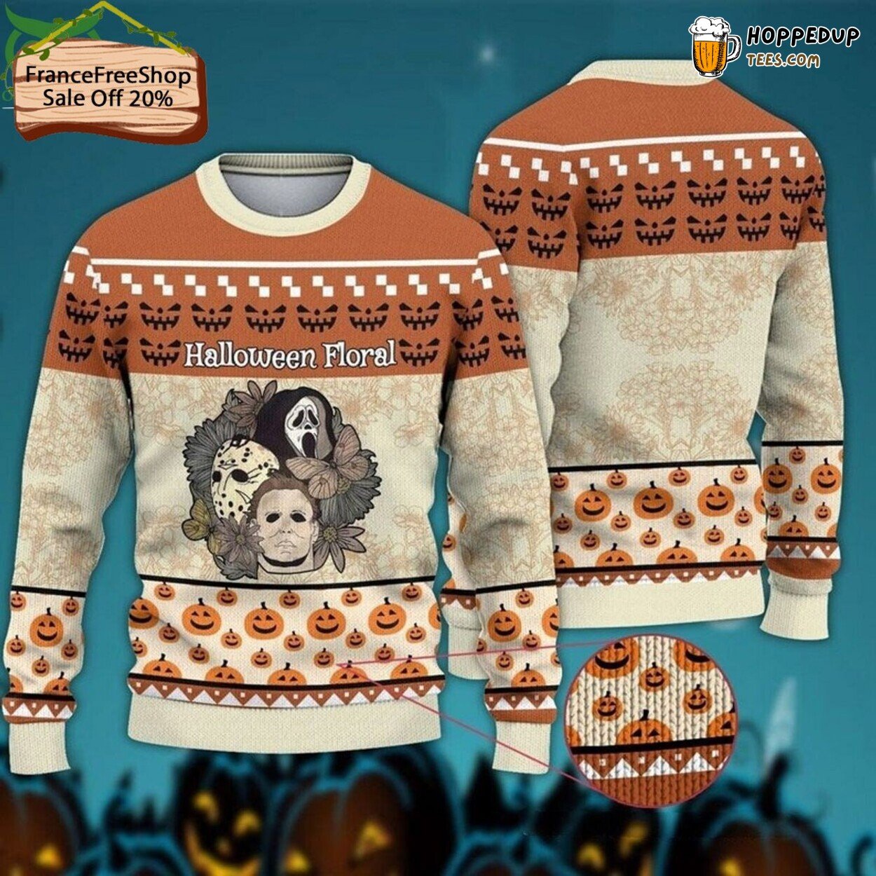 Halloween Horror Movie Ugly Sweater Christmas Scary Festive Apparel