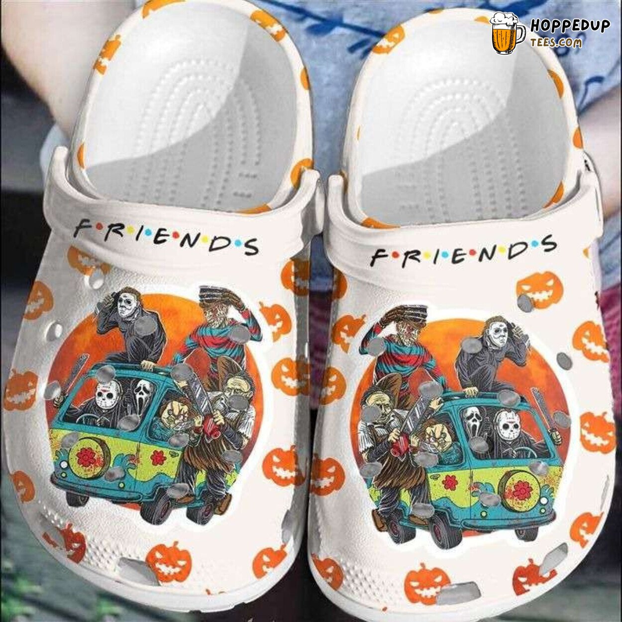 Halloween Horror Pumpkin Movie Characters Van Themed Clogs
