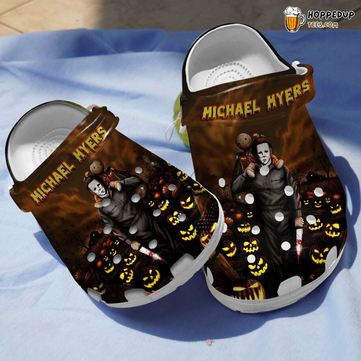 Halloween Michael Myers Pumpkin Themed Comfortable Clogs Shoes