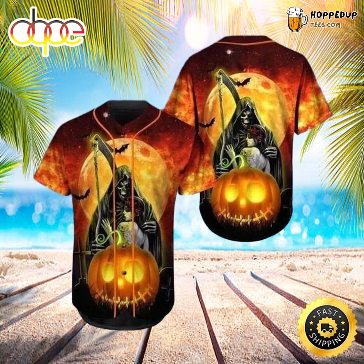 Halloween Night Themed Evil Horror Design Baseball Jersey