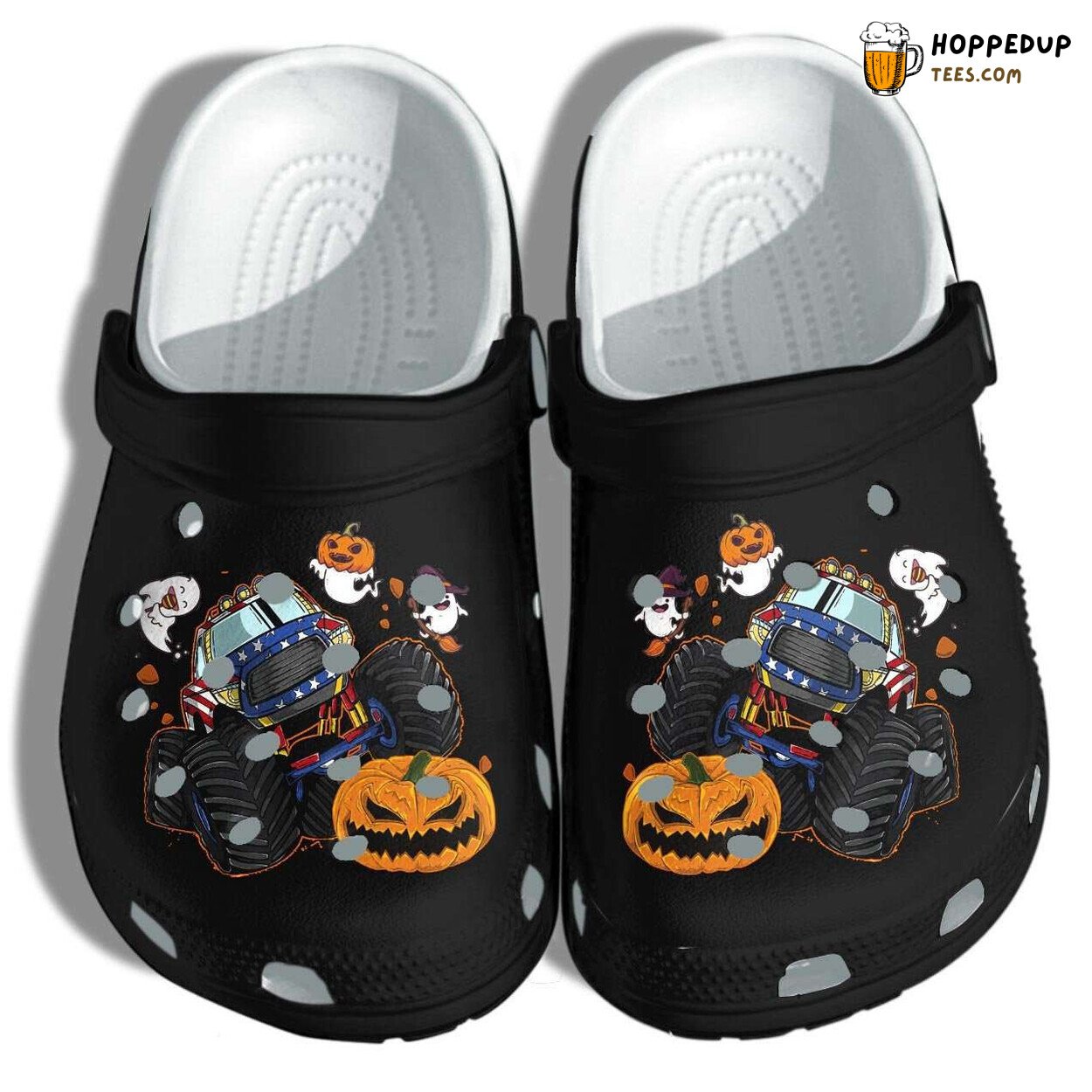 Halloween Pumpkin Monsters Truck Themed Comfortable Clogs