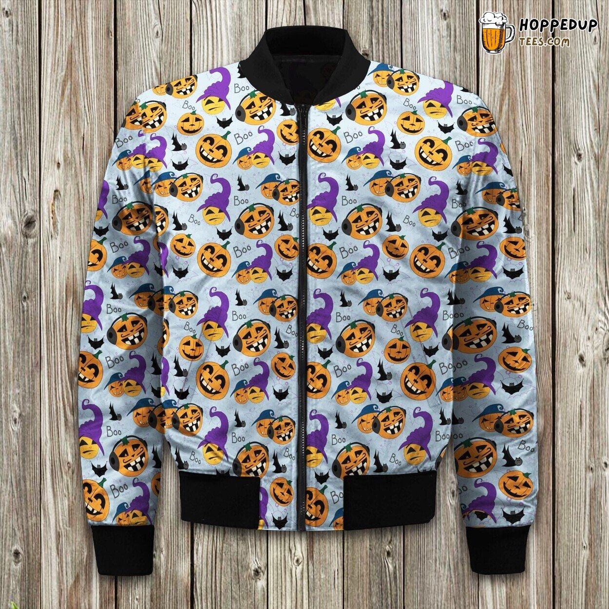 Halloween Pumpkin Witches Bomber Jacket