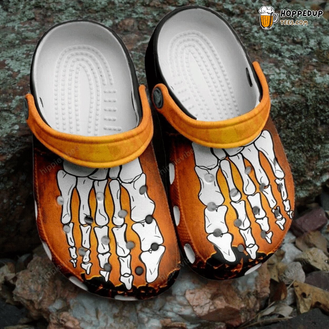 Halloween Skeleton Foot Fan Gift Classic Water Comfortable Rubber Clogs
