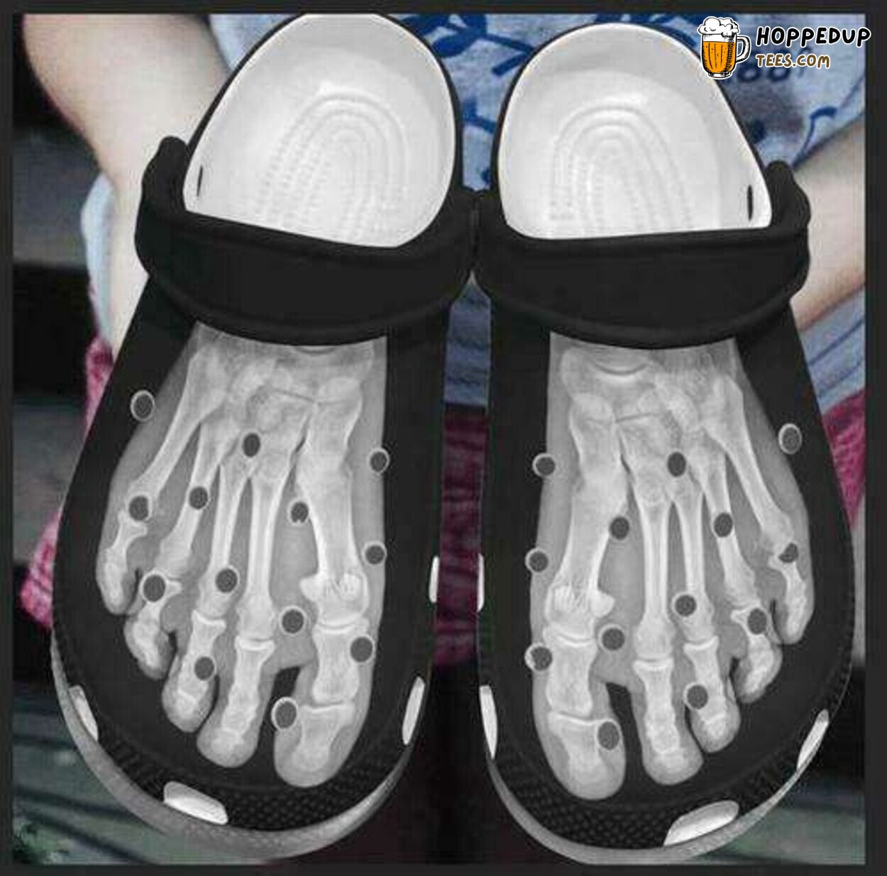 Halloween Skeleton Foot Themed Unique Comfortable Clogs Shoes Style