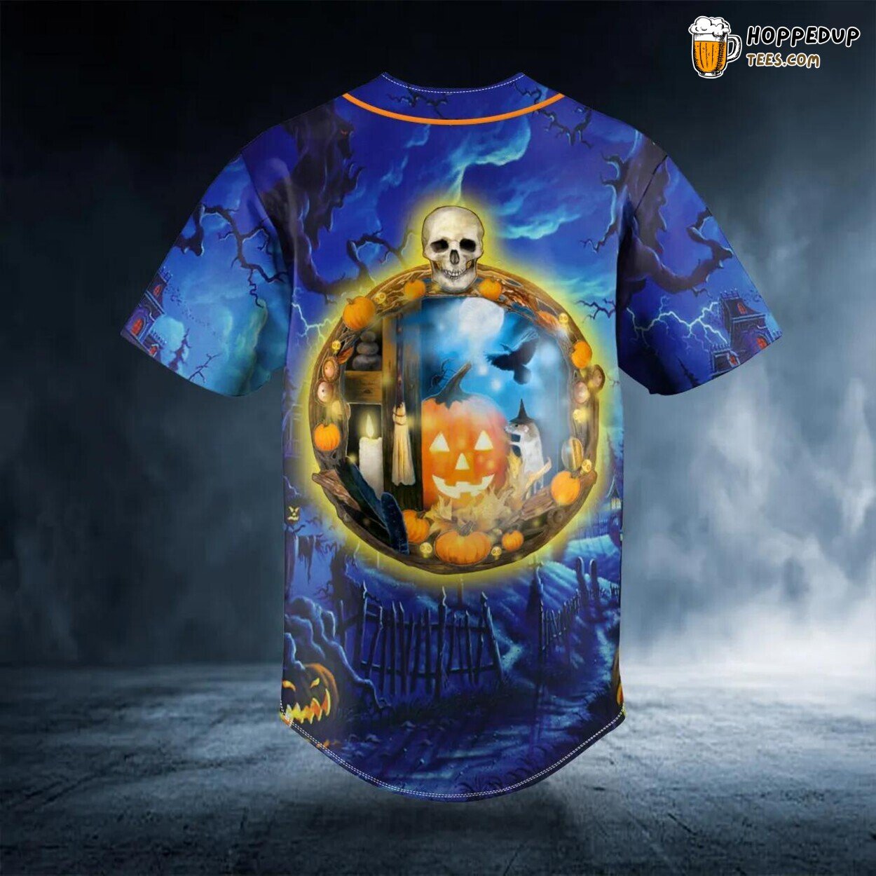 Halloween Skull Celebration Baseball Jersey Graphic Tees 3D Print Design