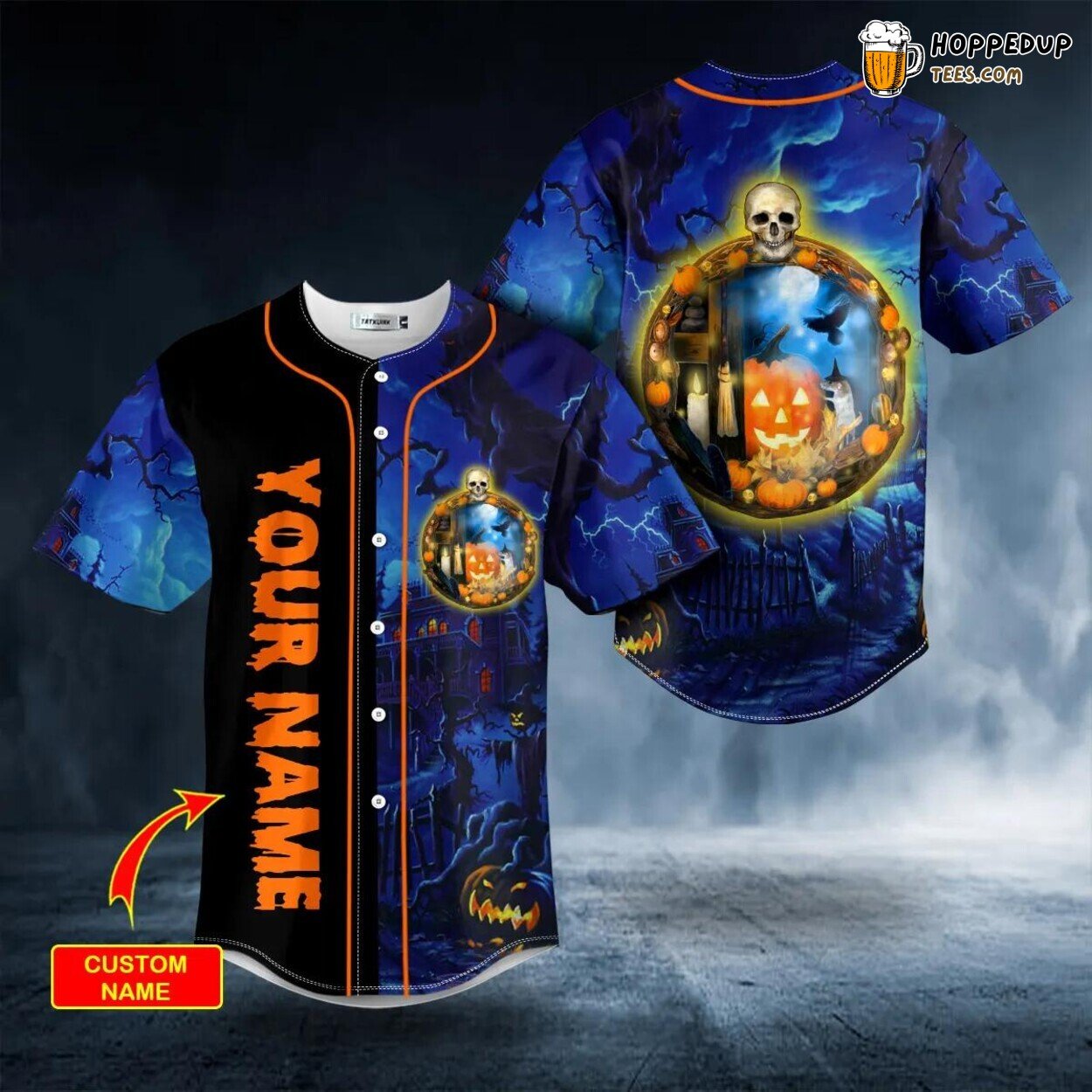 Halloween Skull Celebration Baseball Jersey Graphic Tees 3D Print Design