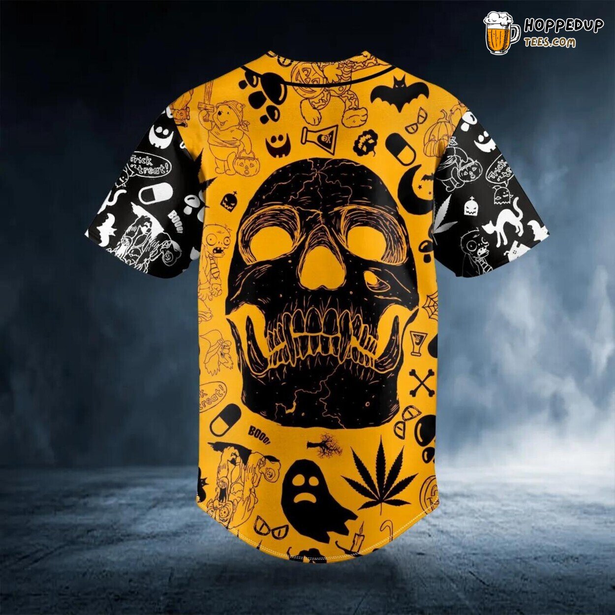 Halloween Skull Head Design Baseball Jersey Graphic Tees 3D Print Unique