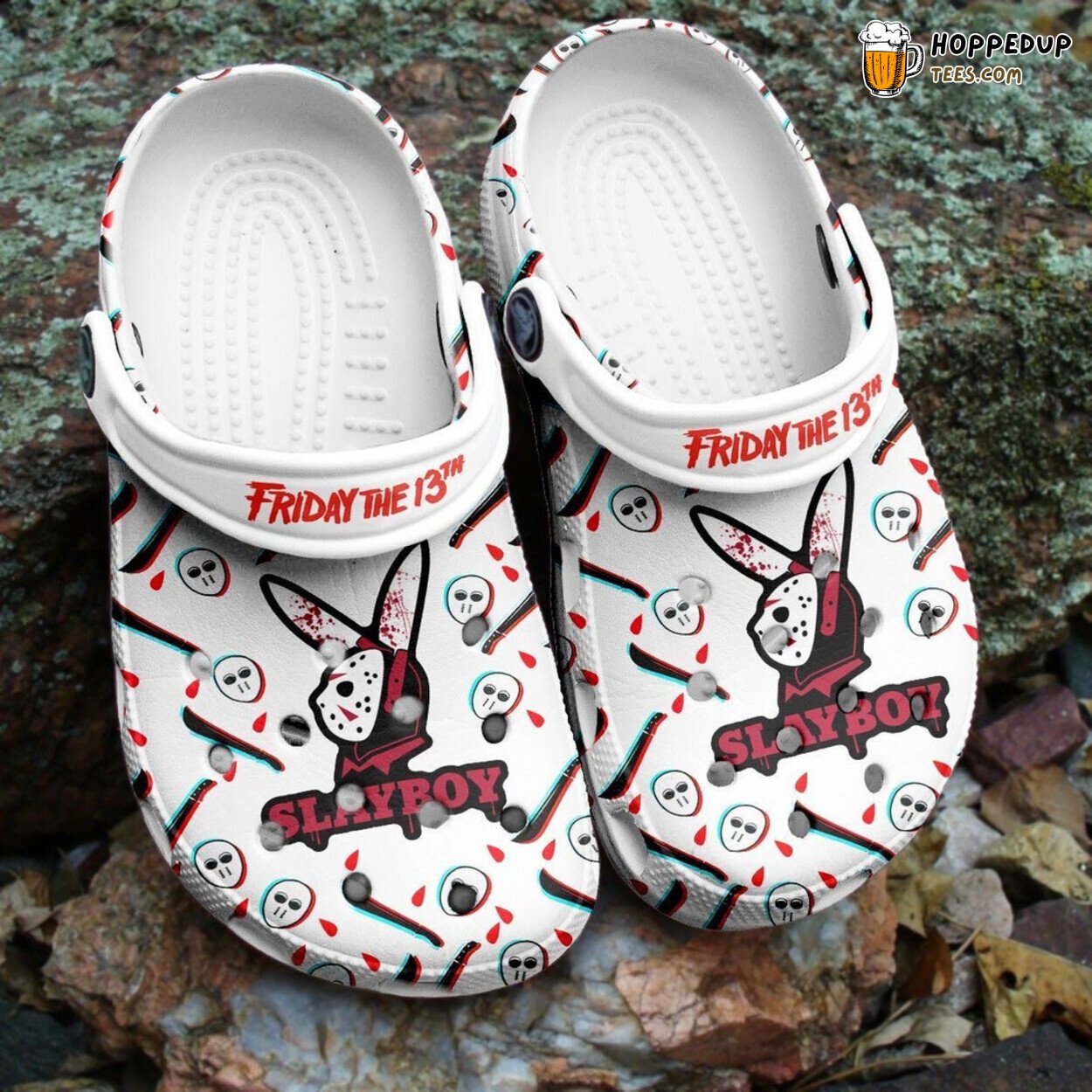 Halloween Slayboy Playboy Rabbit Themed Rubber Clog Shoes Comfy Gift