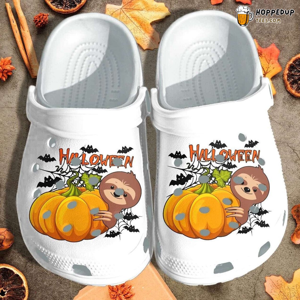 Halloween Sloth Pumpkin Themed Comfortable Unique Design Clogs