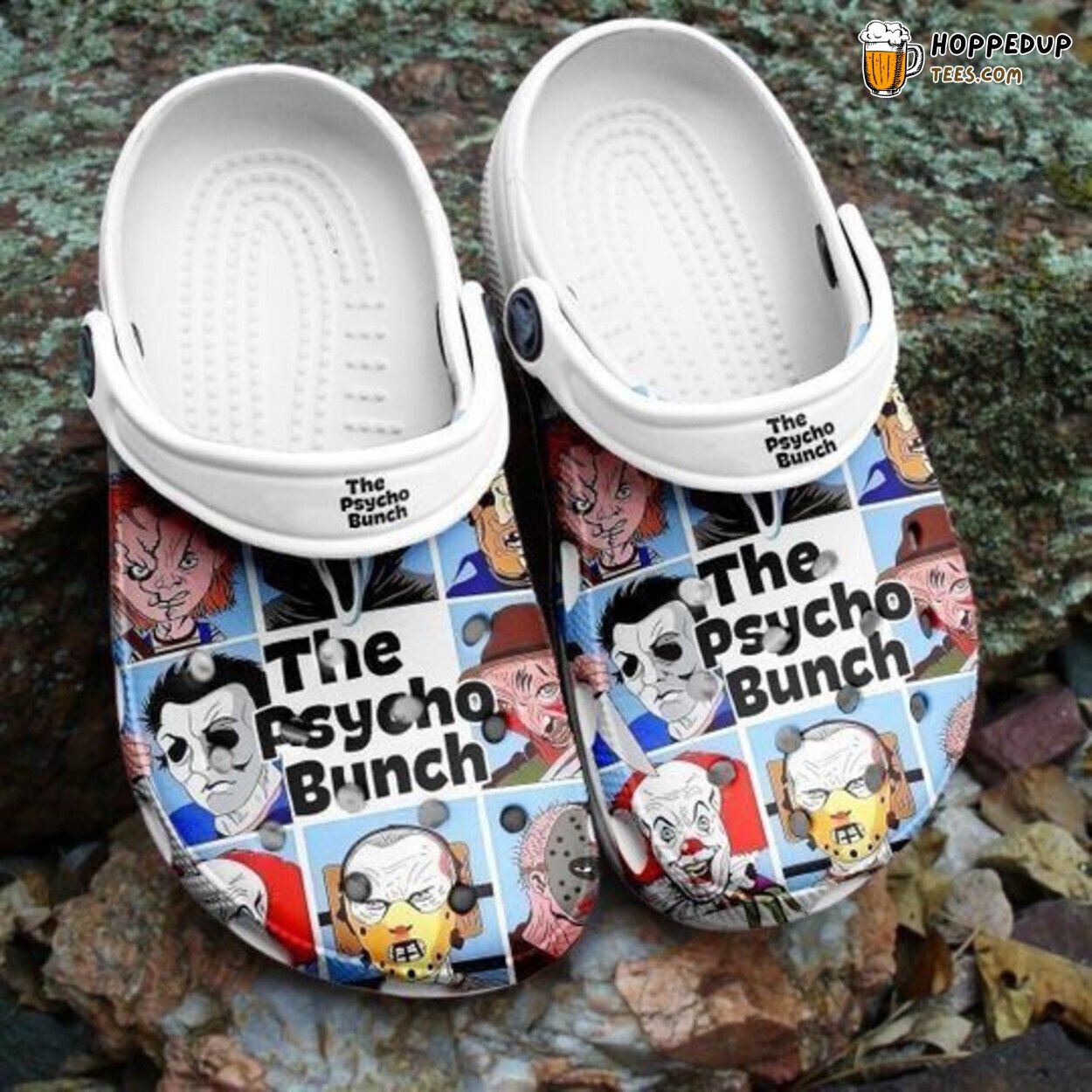 Halloween The Psycho Bunch Themed Rubber Clog Shoes Comfy
