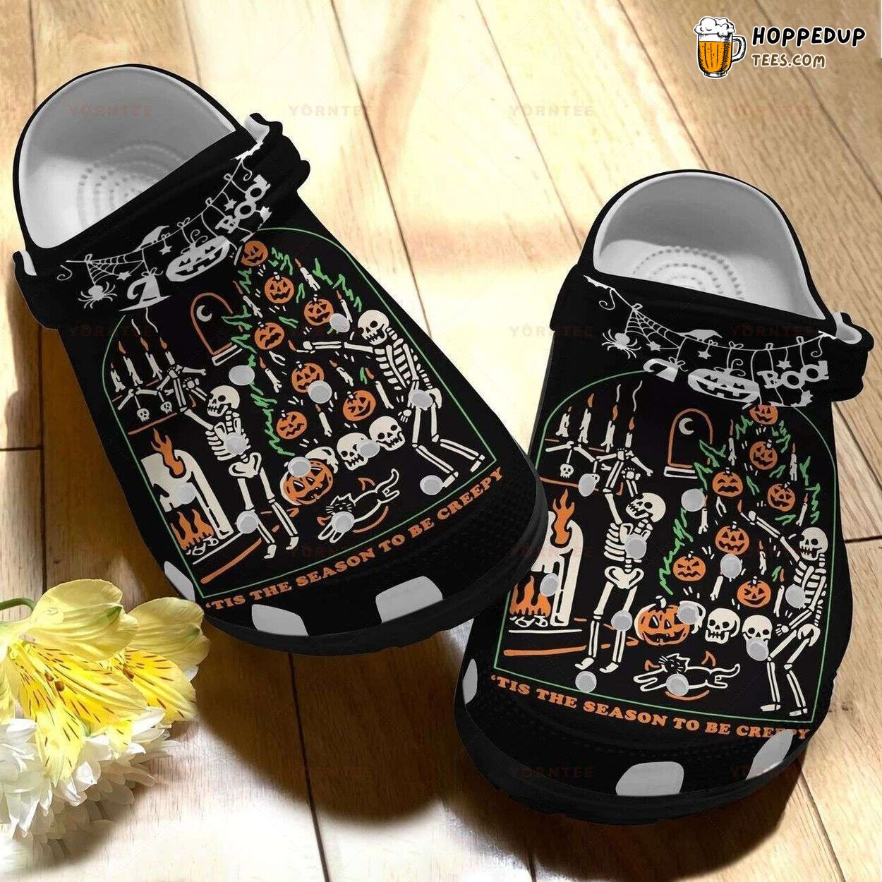 Halloween Tis Season To Be Creepy Themed Comfortable Unique Clogs