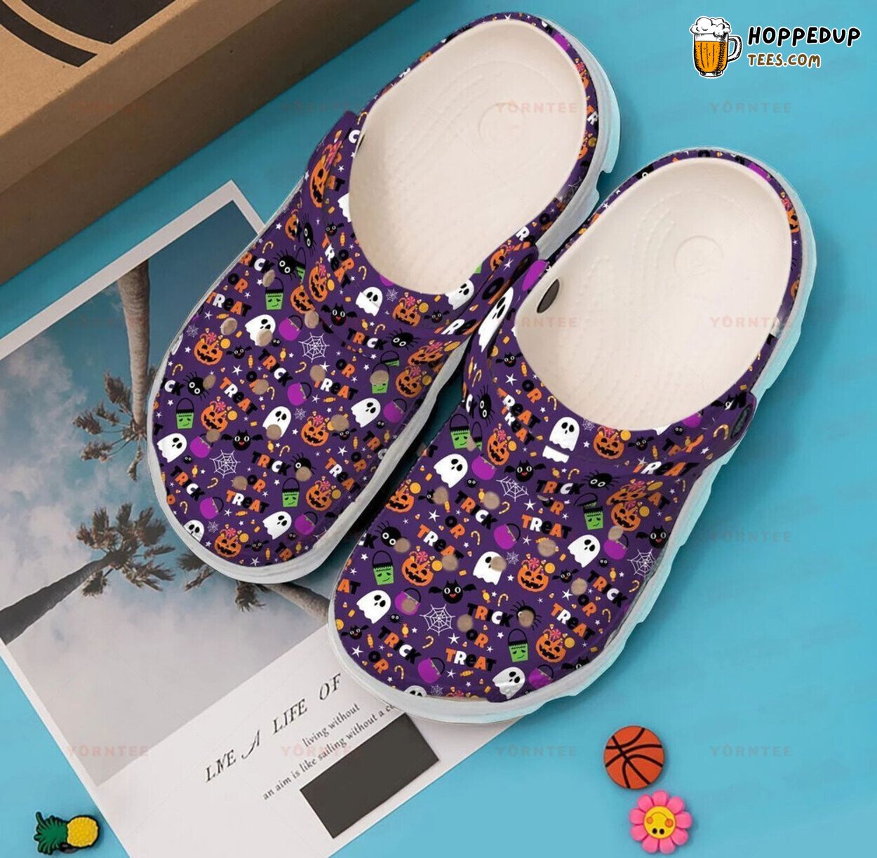 Halloween Trick Or Treat Themed Rubber Clog Shoes Comfy Gift Idea