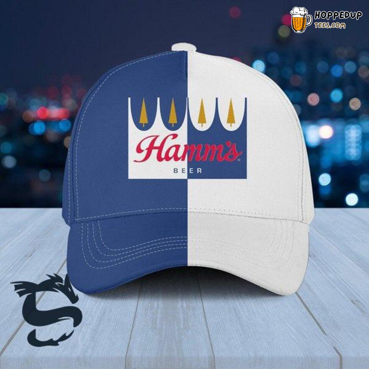 Hamms Beer Basic Cap American Classic Brewery Blue White Style