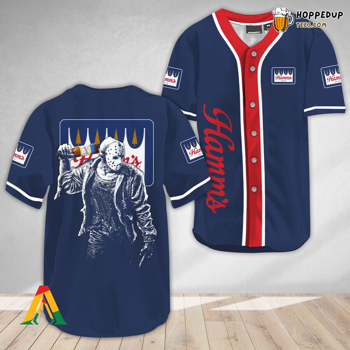 Hamms Beer Distinct Jason Voorhees Horror Themed Baseball Jersey