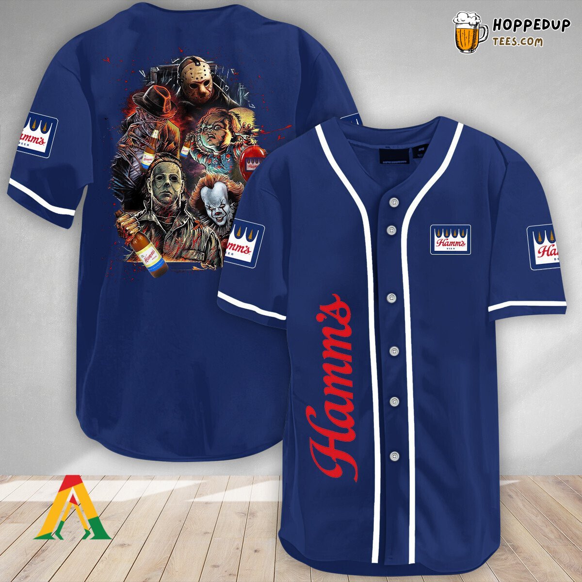 Hamms Beer Halloween Horror Characters Distinct Baseball Jersey Theme