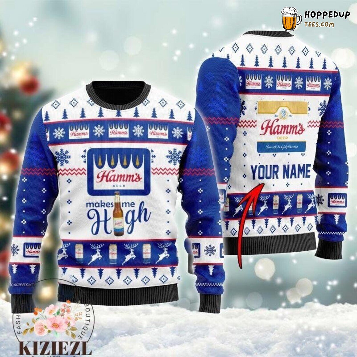 Hamms Beer Ugly Christmas Sweater Custom Design Xmas Festive Shirt