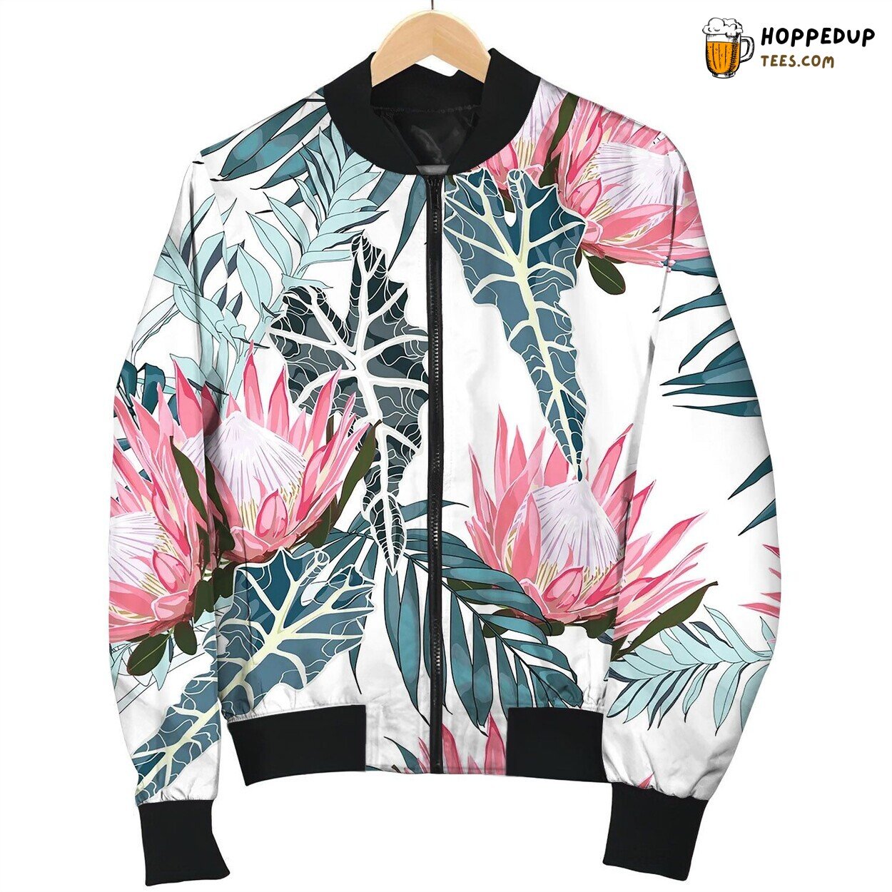 Hand Drawn Tropical Summer Bomber Jacket