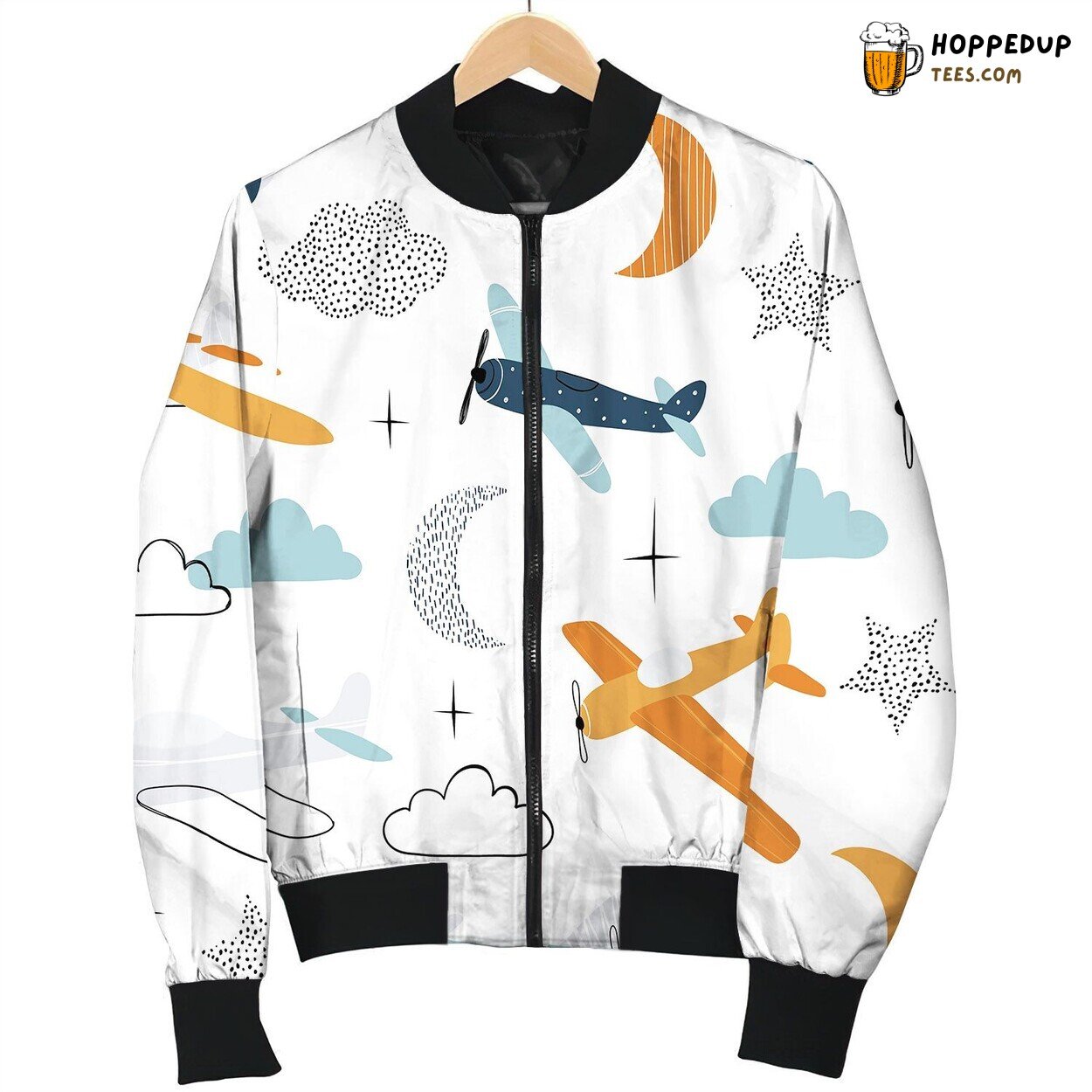 Handdrawn Seamless Repeating Children Simple Bomber Jacket