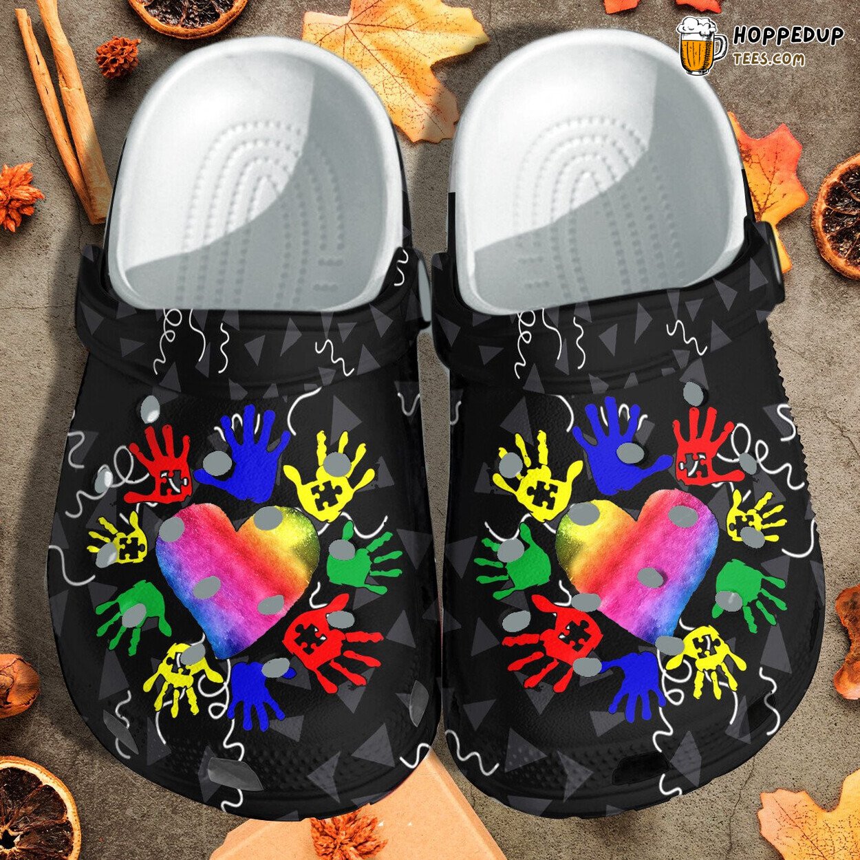 Hands Protect Heart Autism Awareness Comfortable Birthday Clogs Shoes