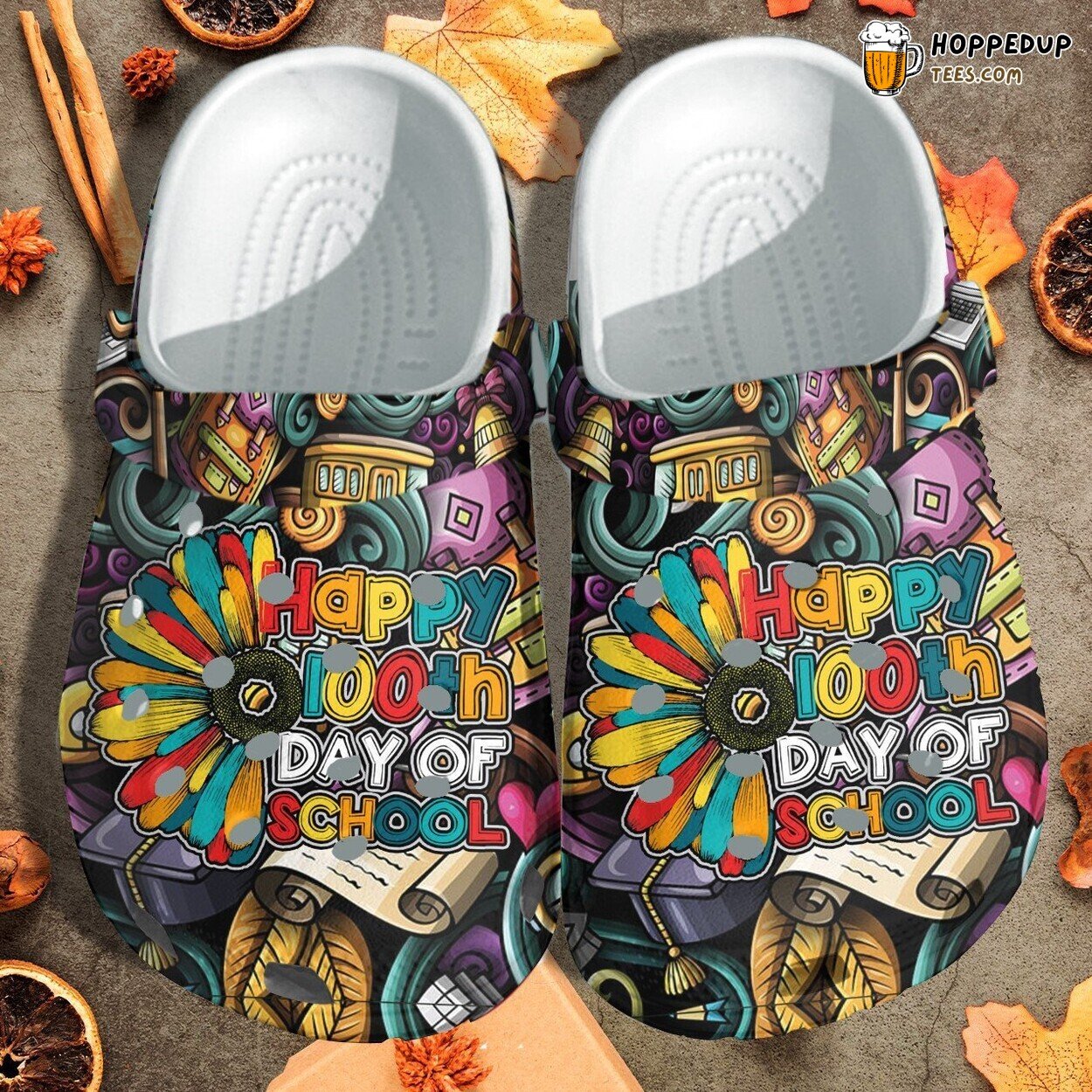 Happy 100th Day Of School Themed Crocbland Comfortable Clog Gift