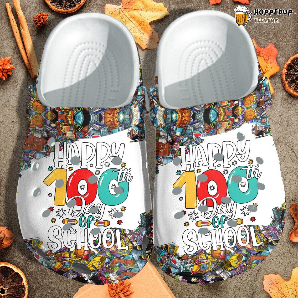 Happy 100Th Day School Celebration Themed Crocbland Clog Gift