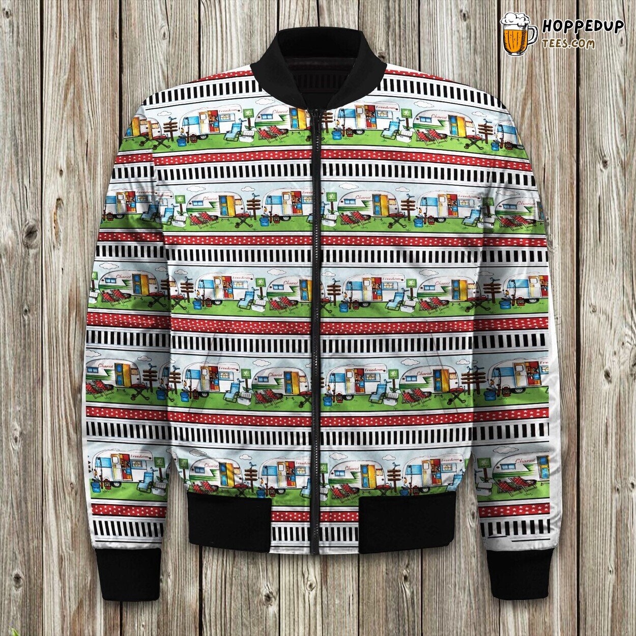 Happy Camper Inspired Winter Bomber Jacket Adventure Enthusiast Style