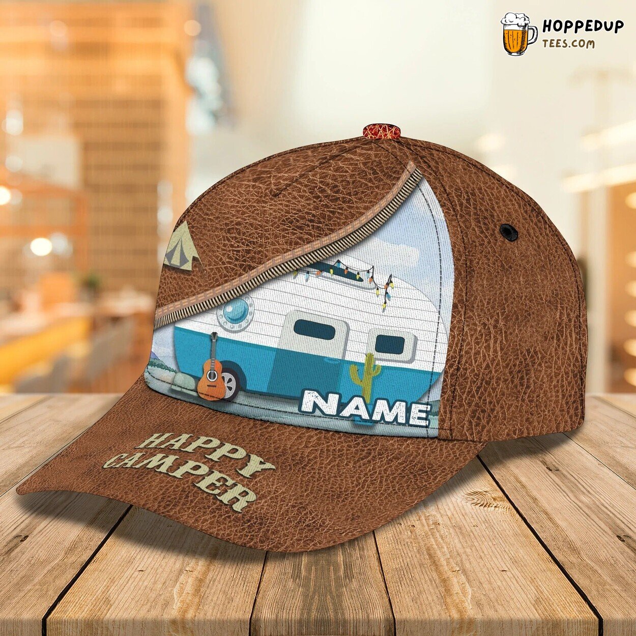 Happy Camper Personalized Baseball Cap Camping Design Classic Hat