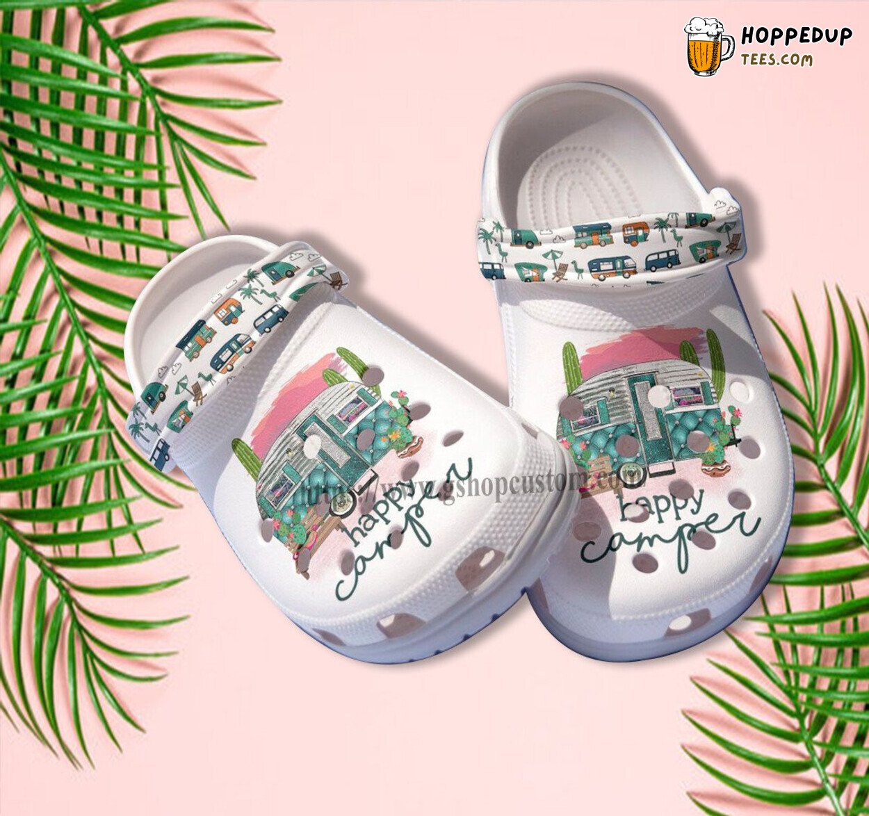 Happy Camping Cactus Desert Cute Croc Shoes Pinky Theme Mother’s Day Gift