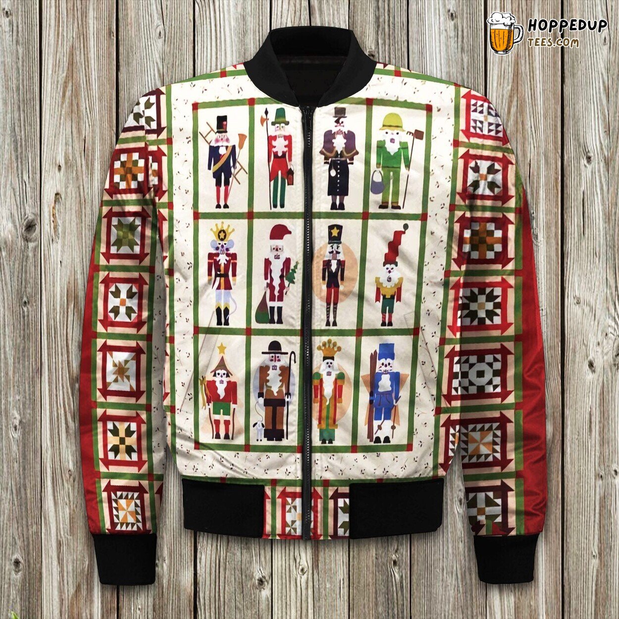 Happy Christmas Nutcracker Rectangle Bomber Jacket