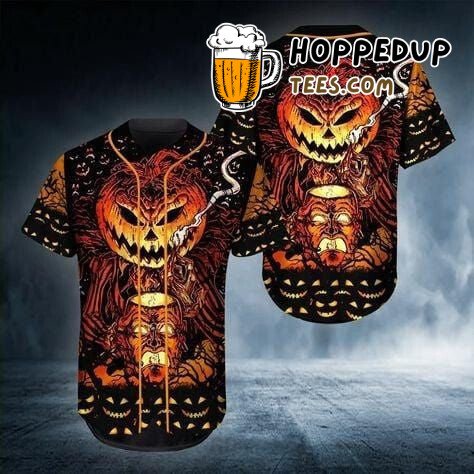 Happy Halloween Pumpkin Skull Theme Baseball Jersey Unique Design Edition