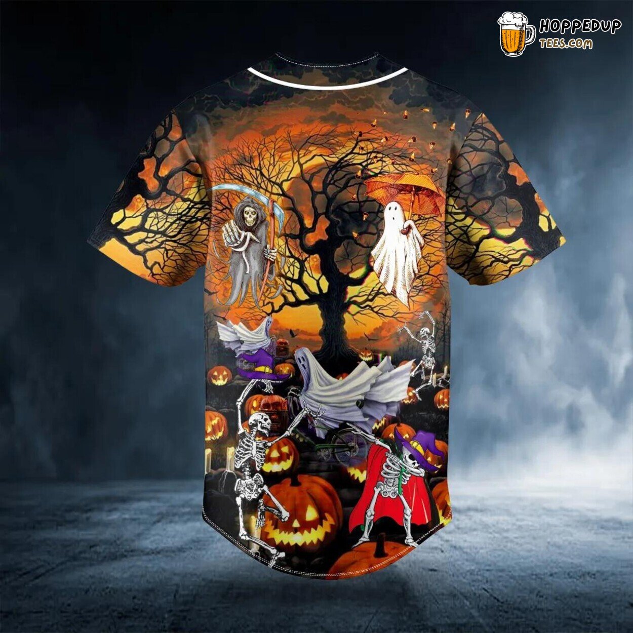 Happy Halloween Skeleton Custom Jersey Skull Viking 3D Print Unique Clothing