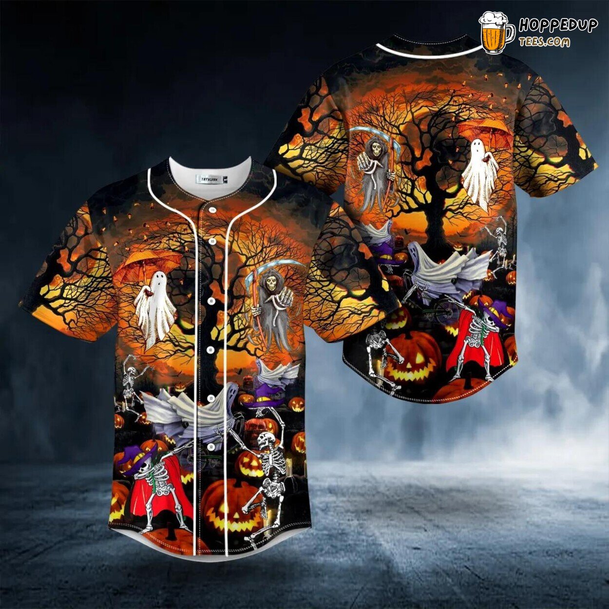 Happy Halloween Skeleton Unique Tailored Baseball Jersey Design