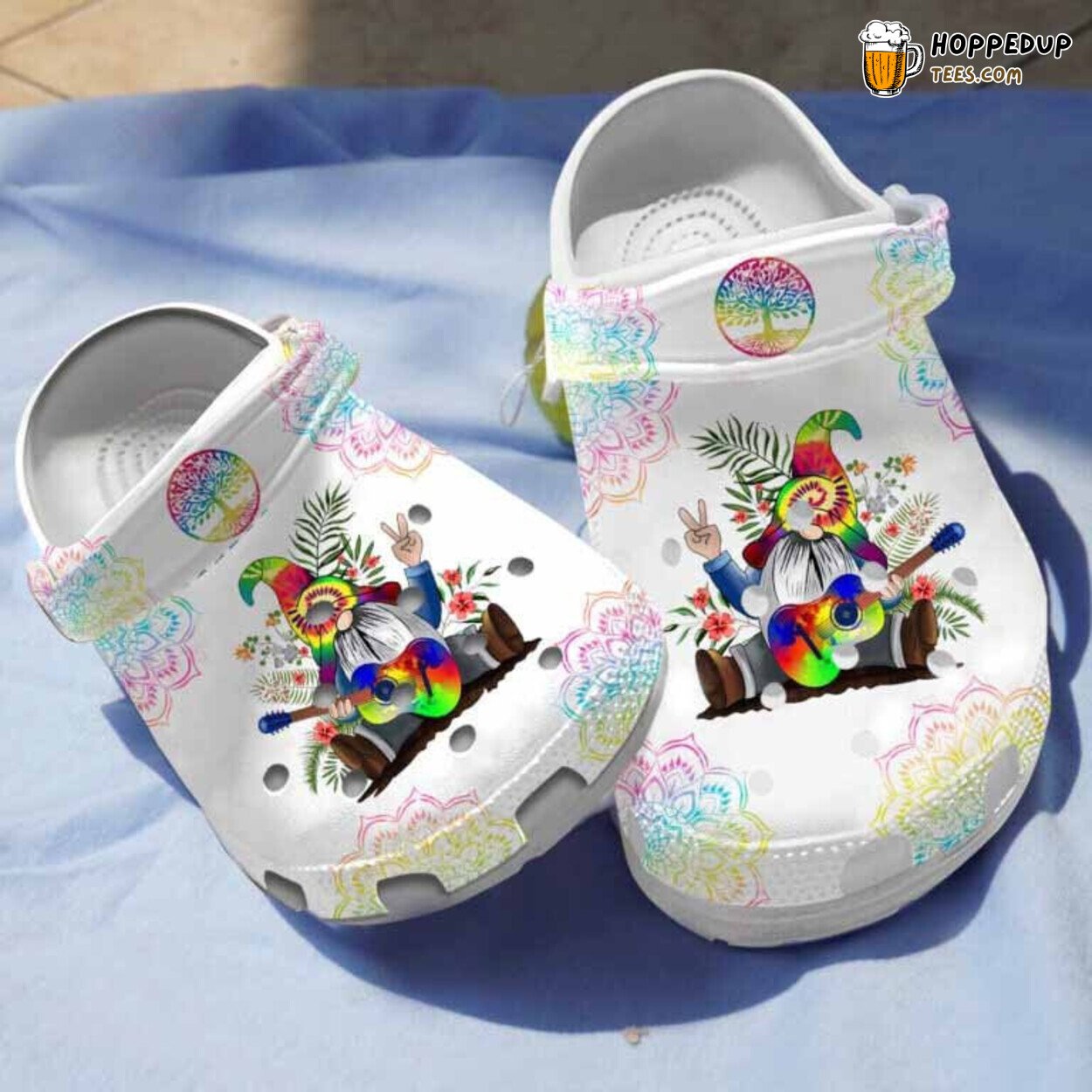 Happy Hippie Gnome Pattern Themed Birthday Christmas Clogs Shoes