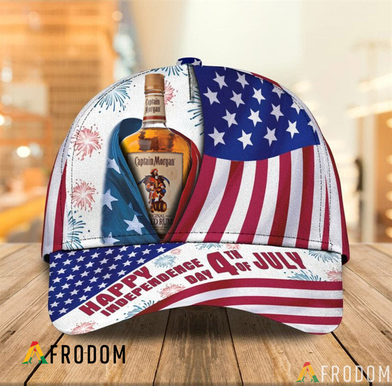 Happy Independence USA Flag Captain Morgan Cap HU