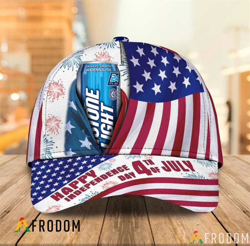 Happy Independence USA Flag Keystone Light Cap HU