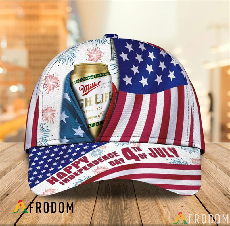 Happy Independence USA Flag Miller High Life Cap HU