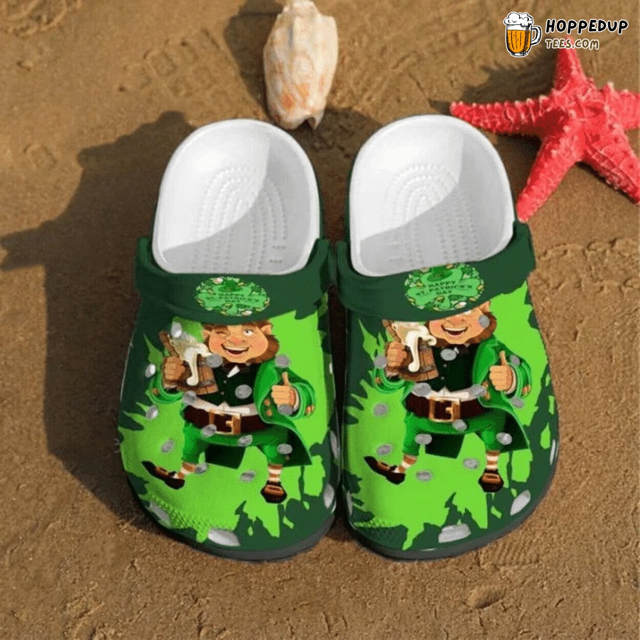 Happy St Patrick Day Themed Comfy Rubber Clog Shoes Festive