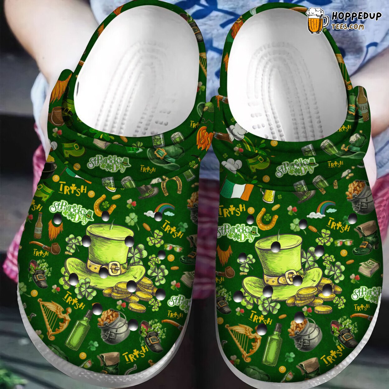 Happy St Patricks Day Themed Classic Comfortable Clogs Shoes Festive